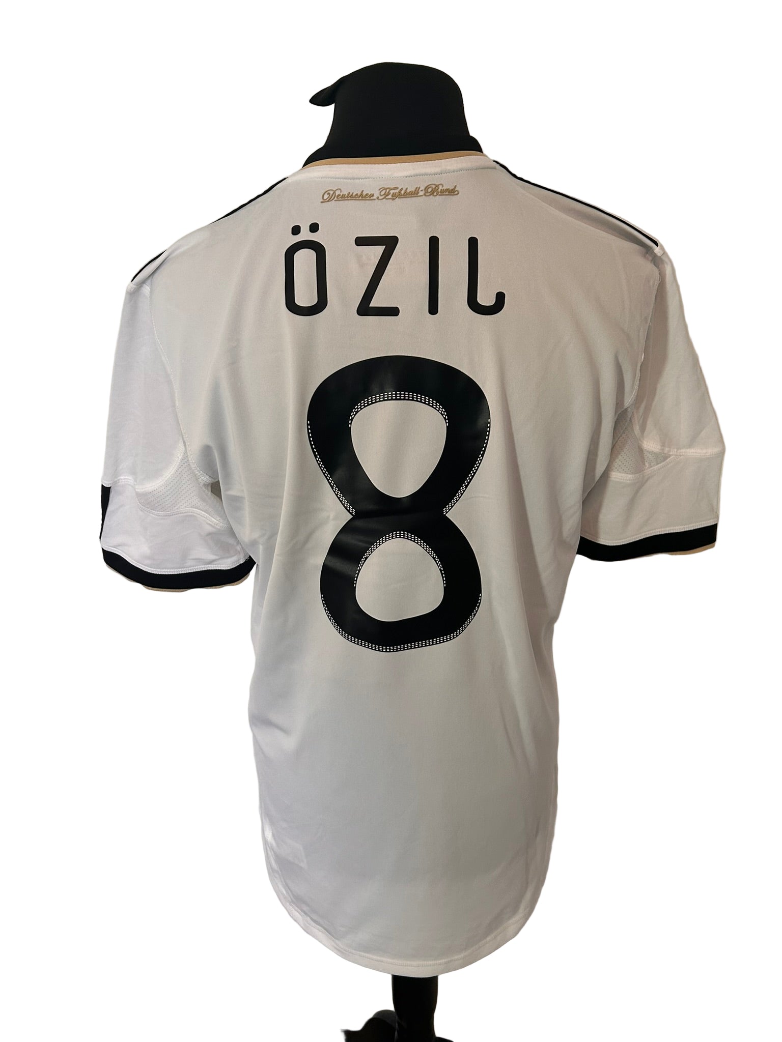 Germany 2010-11 home football shirt, Adidas, large, white, back, Mesut Ozil