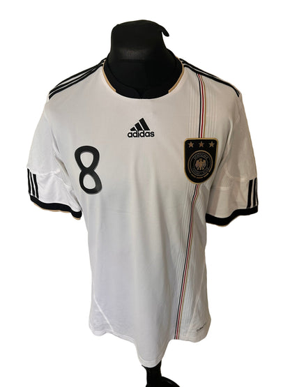 Germany 2010-11 home football shirt, Adidas, large, white, back, Mesut Ozil