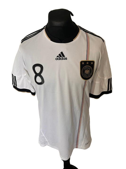 Germany 2010-11 home football shirt, Adidas, large, white, back, Mesut Ozil