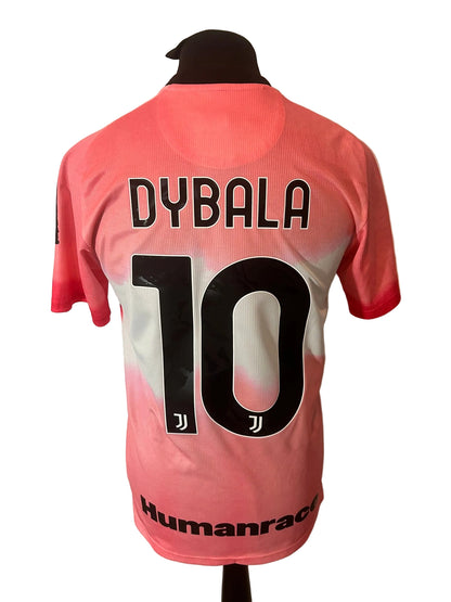 Juventus 2020-21 fourth football shirt, pink, small, Adidas, Human Race, Paulo Dybala, back