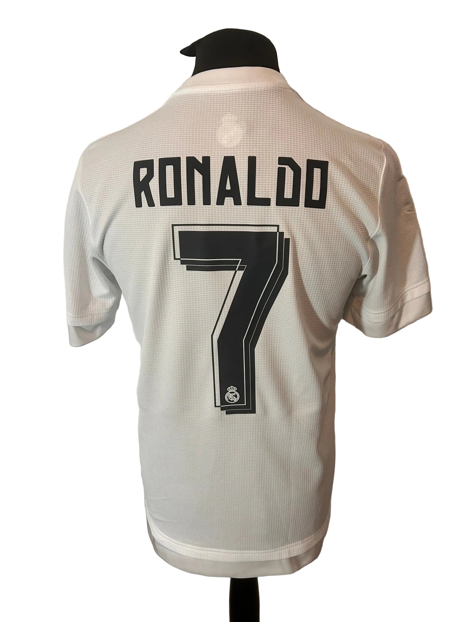 Real Madrid 2015-16 home football shirt, white, Medium, Adidas, Cristiano Ronaldo, back