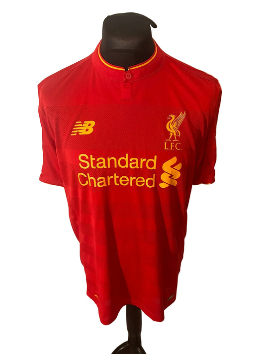 Liverpool 2016-17 home football shirt, red, Extra Large, XL, New Balance, Roberto Firmino, front