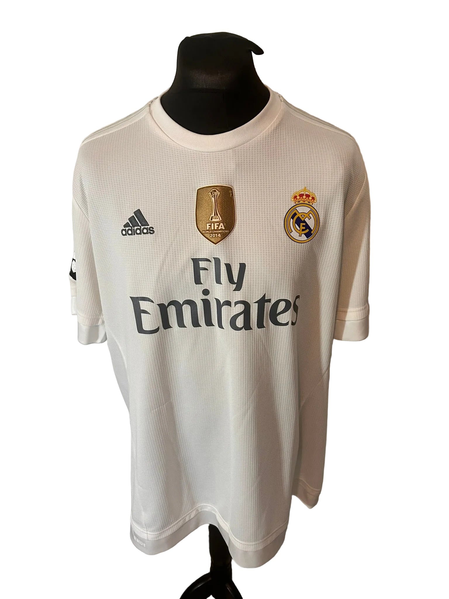 Real Madrid 2015-16 home football shirt, yellow, XXL, Adidas, Cristiano Ronaldo, front