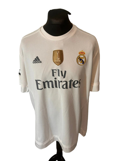 Real Madrid 2015-16 home football shirt, yellow, XXL, Adidas, Cristiano Ronaldo, front