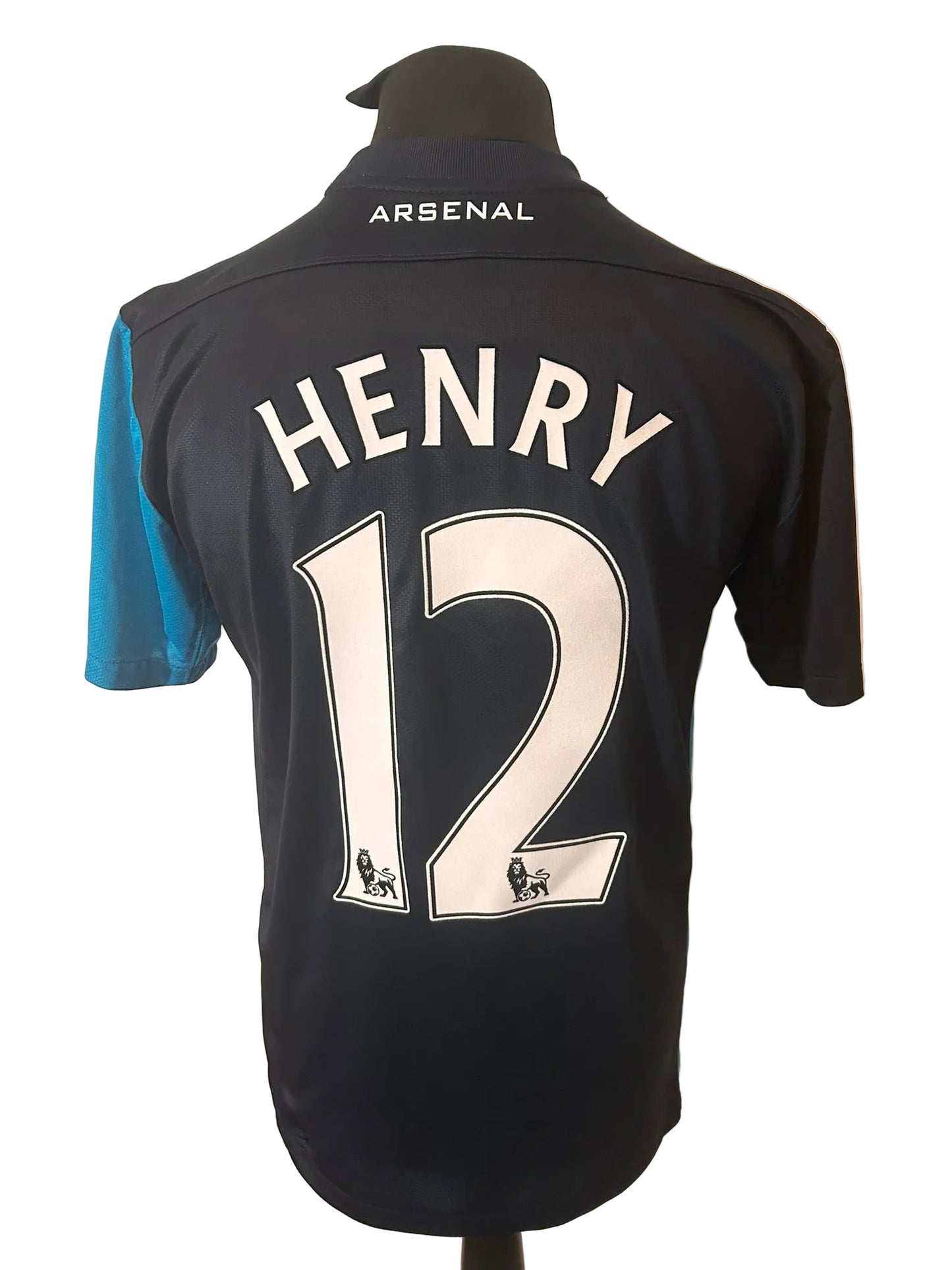 Arsenal 2011-12 away football shirt, blue and navy, medium, Adidas, Thierry Henry, back