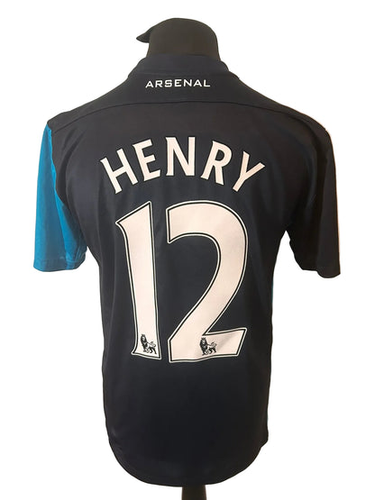 Arsenal 2011-12 away football shirt, blue and navy, medium, Adidas, Thierry Henry, back