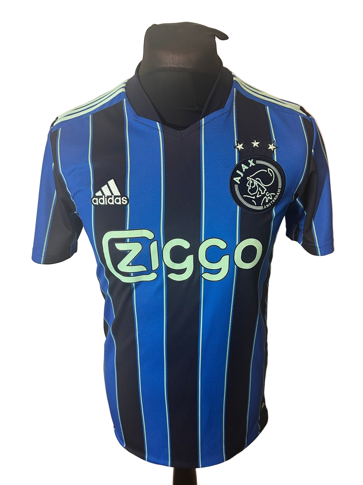 Ajax 2021-22 away football shirt, Adidas, small, blue and black, front