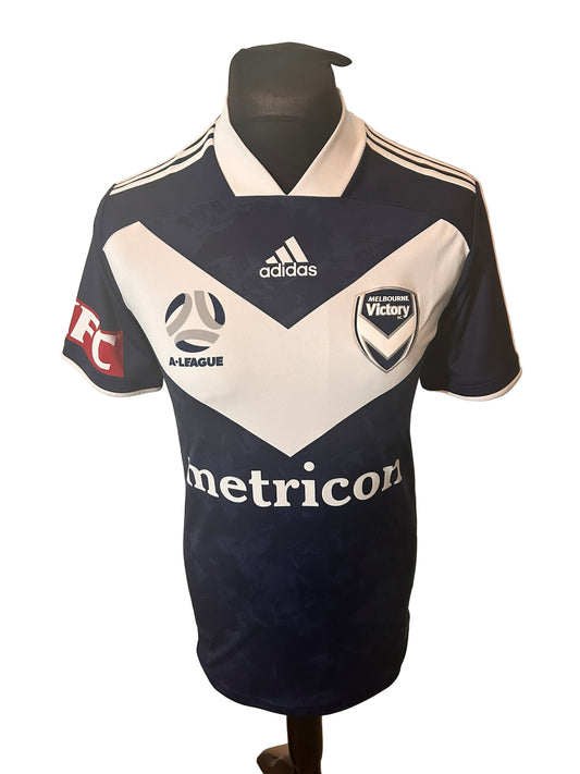 Melbourne Victory 2020-21 home football shirt, Adidas, small, navy and white, front
