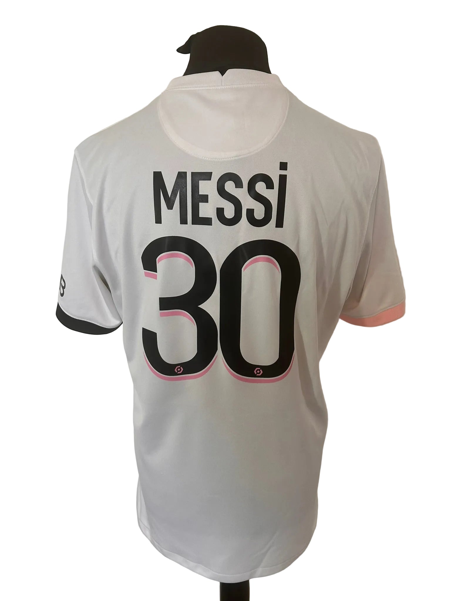 PSG, Paris Saint Germain 2021-22 away football shirt, white, Large, Nike, Lionel Messi, back