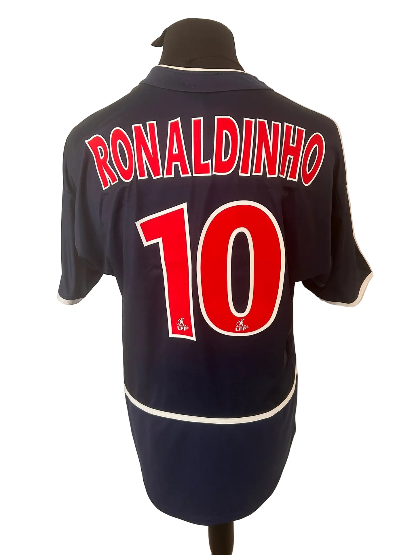 PSG, Paris Saint Germain 2002-03 home football shirt, navy, Large, Nike, Ronaldinho, back