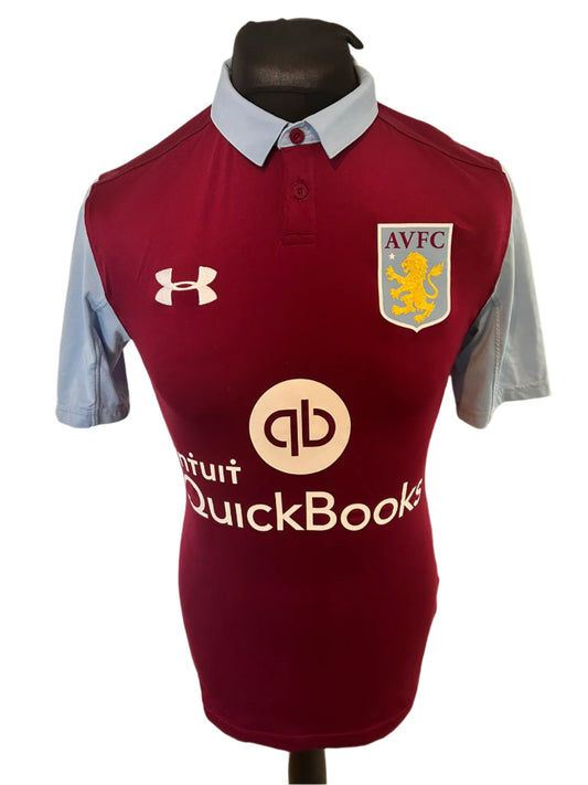 Aston Villa 2016-17 Home Football Shirt Small Under Armour PLAYER ISSUE