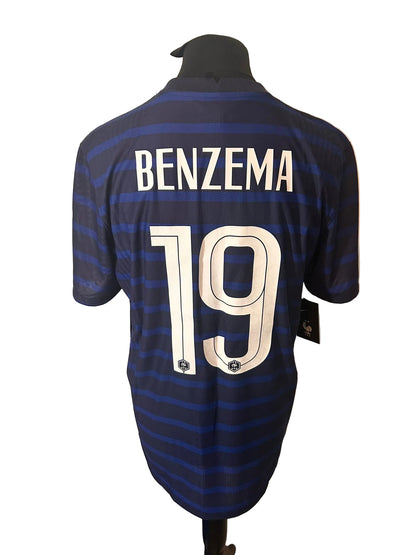 France 2020-21 home football shirt, navy, Extra Large, XL, Nike, Karim Benzema, back