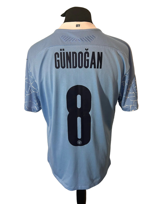 Manchester City 2020-21 home football shirt, blue, Extra Large, XL, Puma, Ilkay Gundogan, back