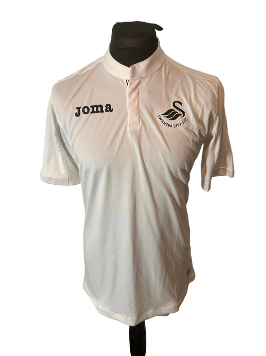 Swansea City 2016-17 home football shirt, white, large, Joma, front
