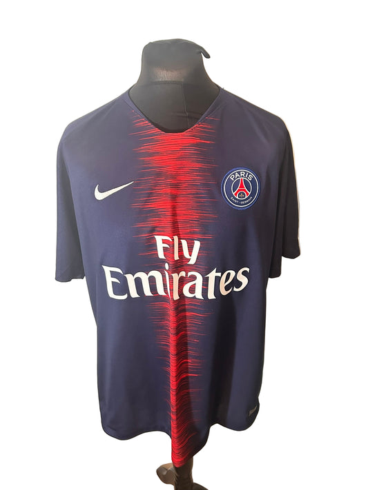PSG, Paris Saint Germain 2018-19 home football shirt, Nike, extra large, XL, navy, Neymar, front