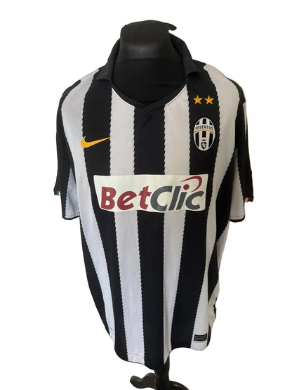 Juventus 2010-11 home football shirt, black and white, 2XL, XXL, Nike, Alessandro Del Piero, front