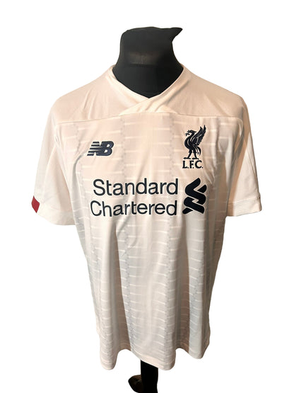 Liverpool 2019-20 away football shirt, New Balance, extra large, XL, white, Mohamed Salah, front