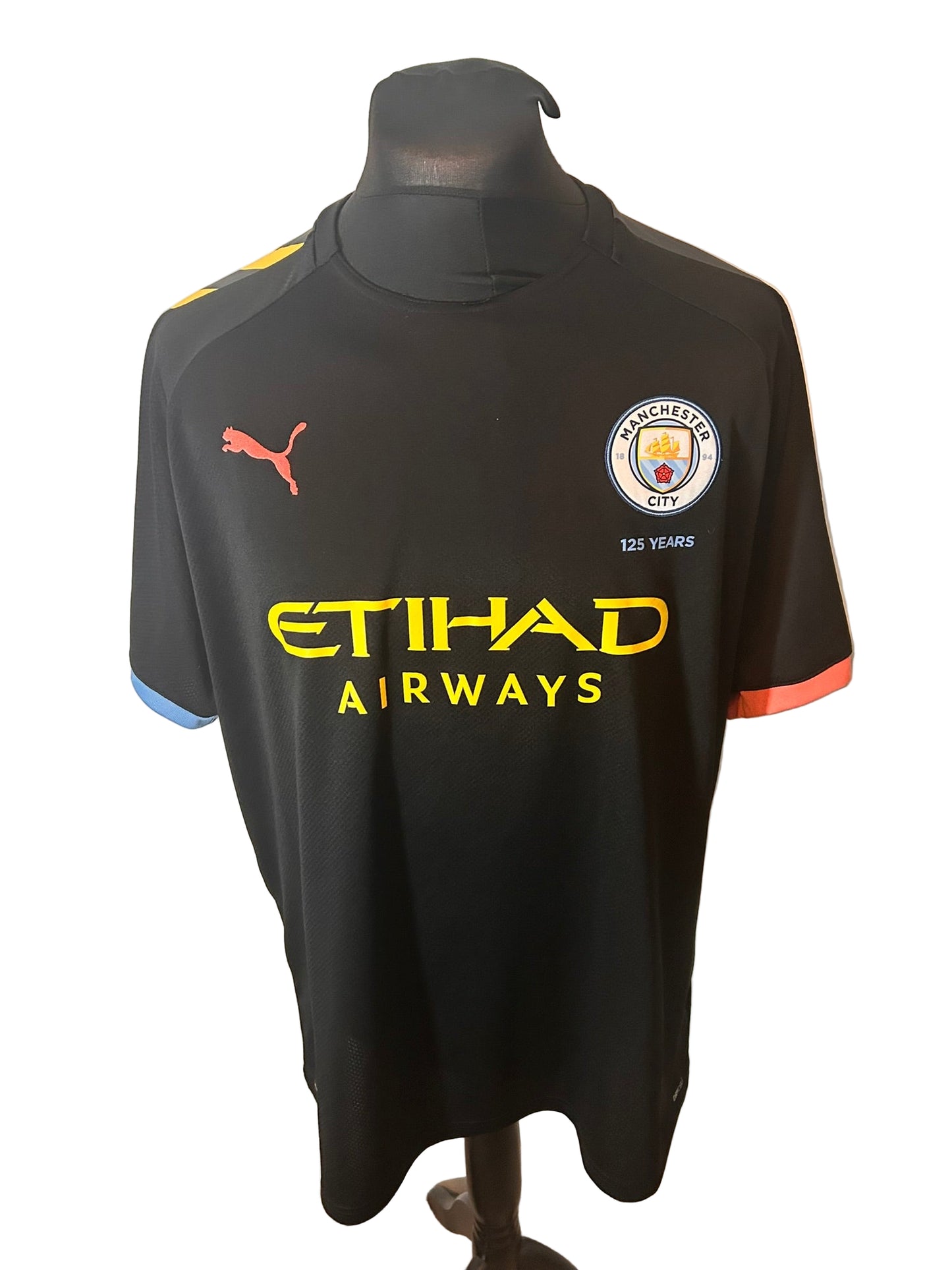 Manchester City 2019-20 away football shirt, Puma, XXL, black, Sergio Aguero, front