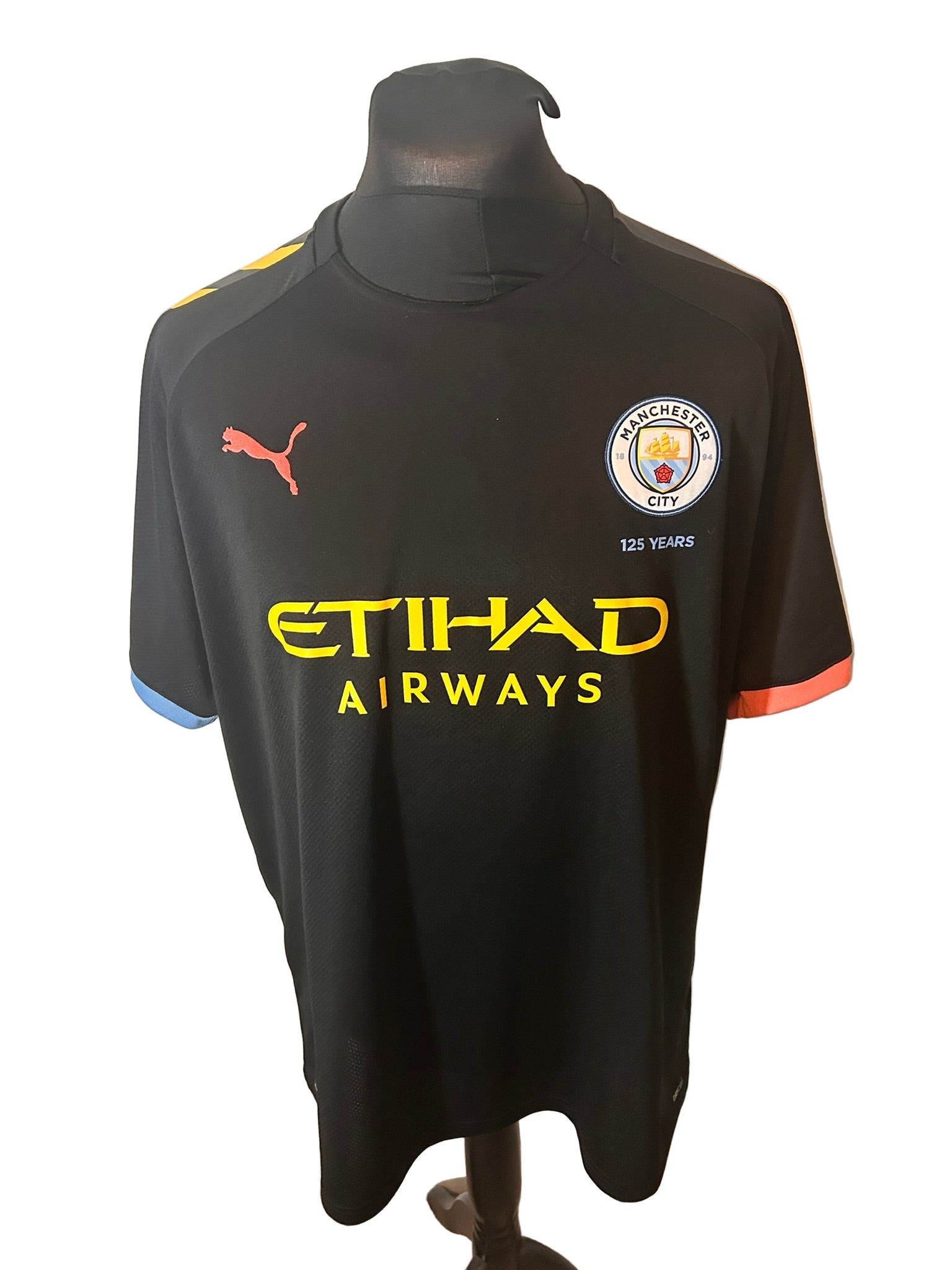 Manchester City 2019-20 away football shirt, Puma, XXL, black, Sergio Aguero, front