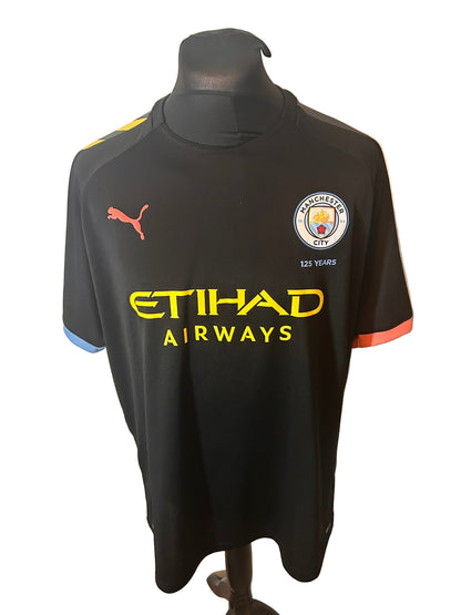 Manchester City 2019-20 away football shirt, Puma, XXL, black, Sergio Aguero, front
