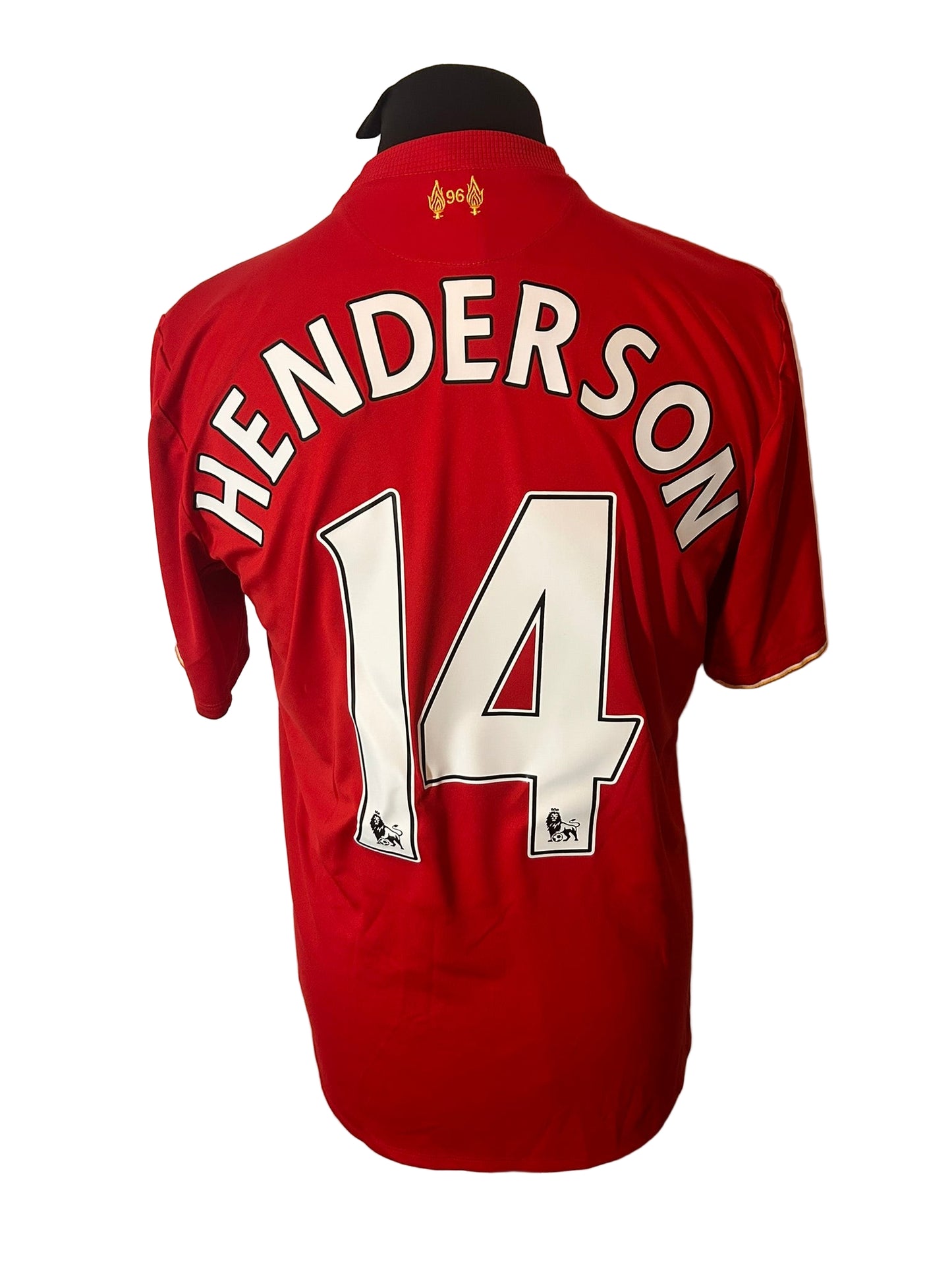 Liverpool 2015-16 home football shirt, New Balance, Medium, red, Jordan Henderson, back