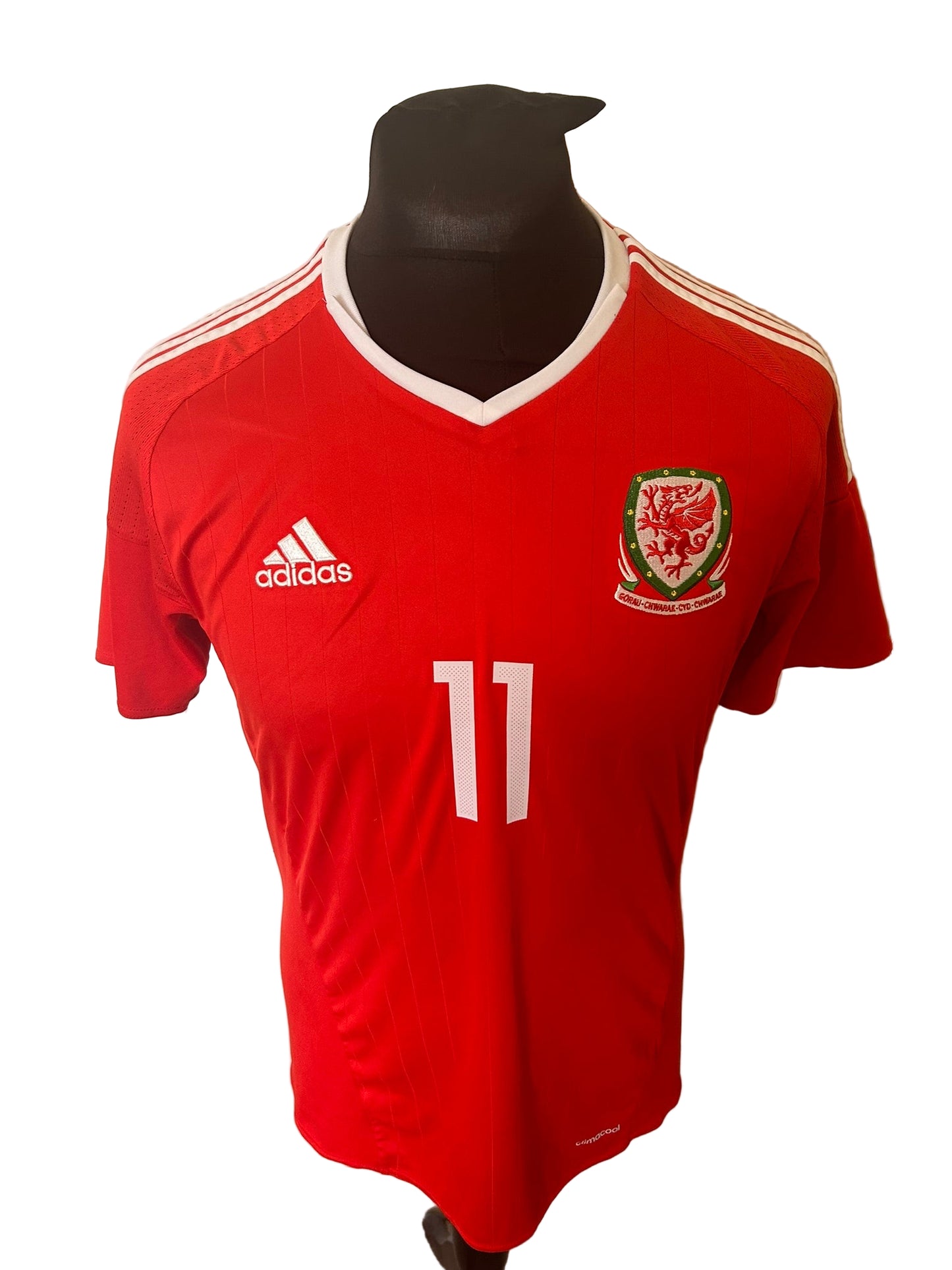 Wales Gareth Bale 2016-17 Home Football Shirt Medium Adidas