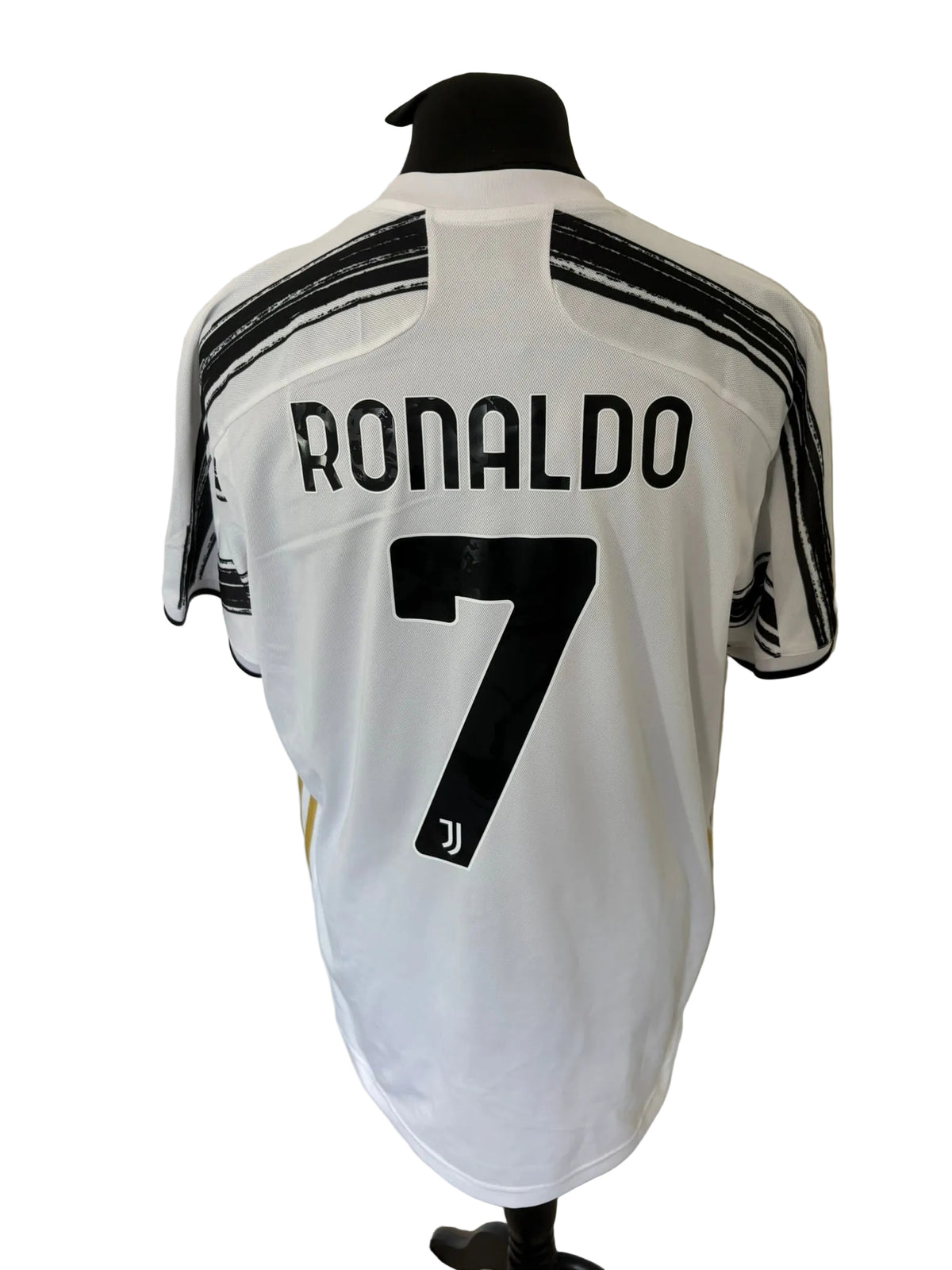 Juventus 2020-21 home football shirt, black and white, Extra Large, XL, Adidas, Cristiano Ronaldo, back