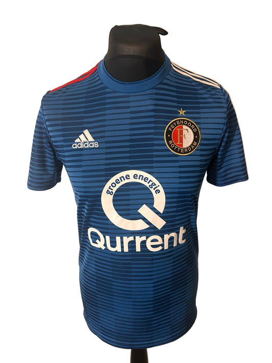 Feyenoord 2018-19 away football shirt, Adidas, small, blue, front