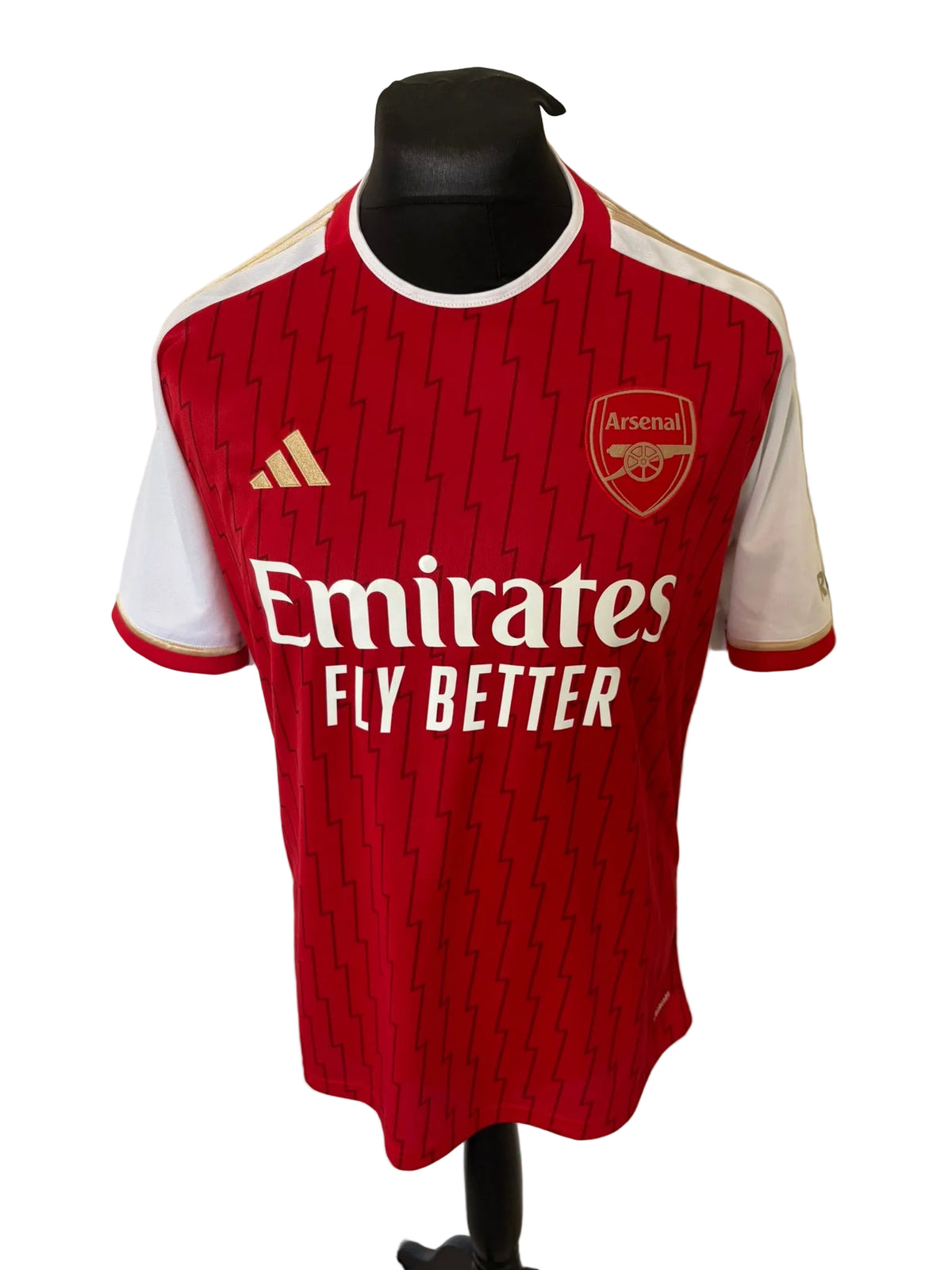 Arsenal 2023-24 home football shirt, red, Large, Adidas, Declan Rice, front