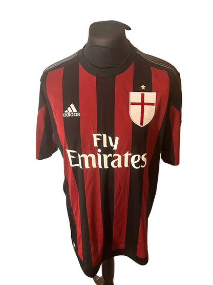 AC Milan 2015-16 home football shirt, adidas, extra large, XL, red and black, front