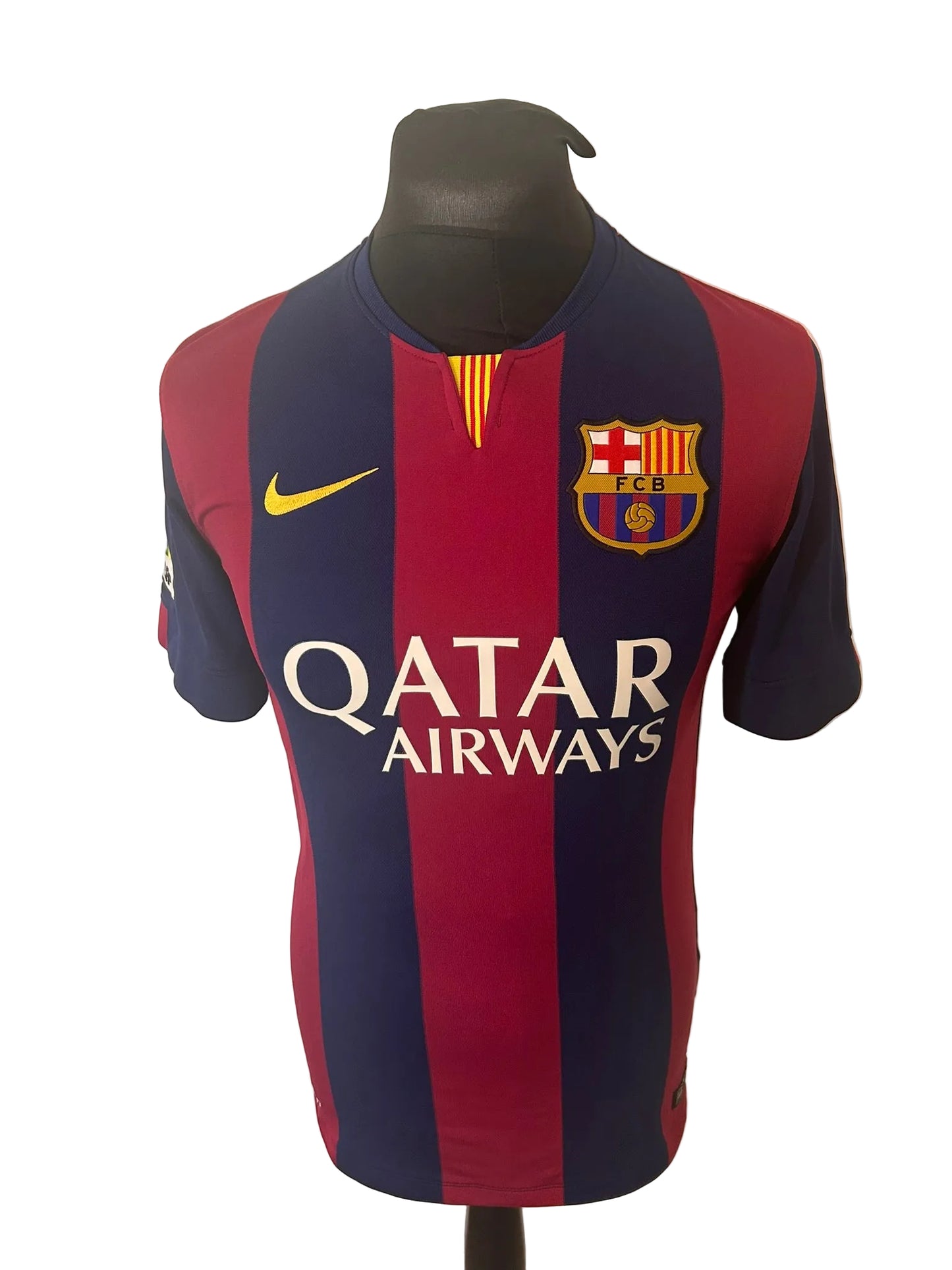 Barcelona 2014-15 home football shirt, blue and red, small, Nike, Lionel Messi, front