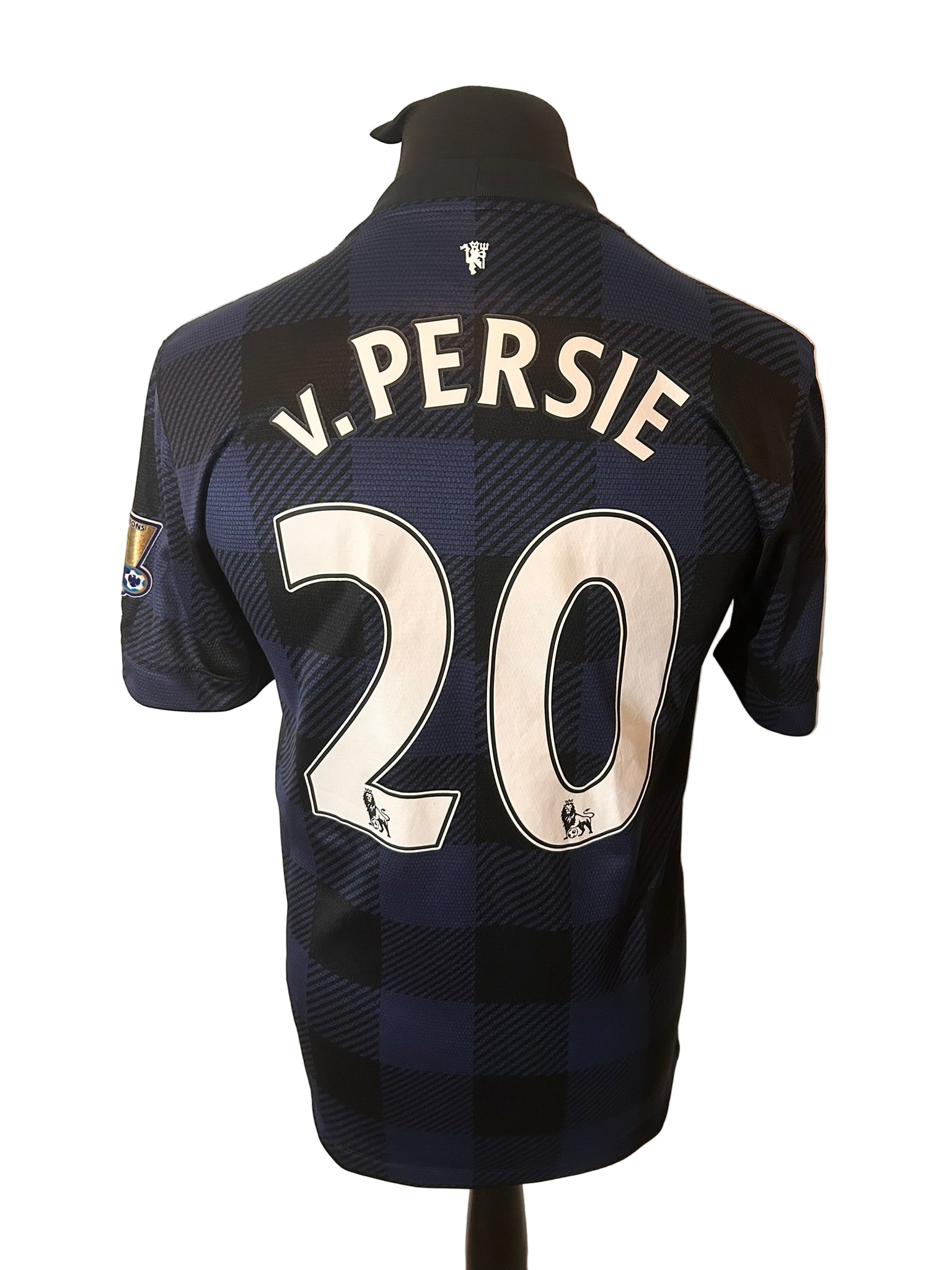 Manchester United 2013-14 away football shirt, Nike, small, navy, Robin Van Persie, back