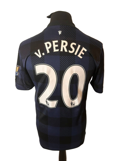 Manchester United 2013-14 away football shirt, Nike, small, navy, Robin Van Persie, back