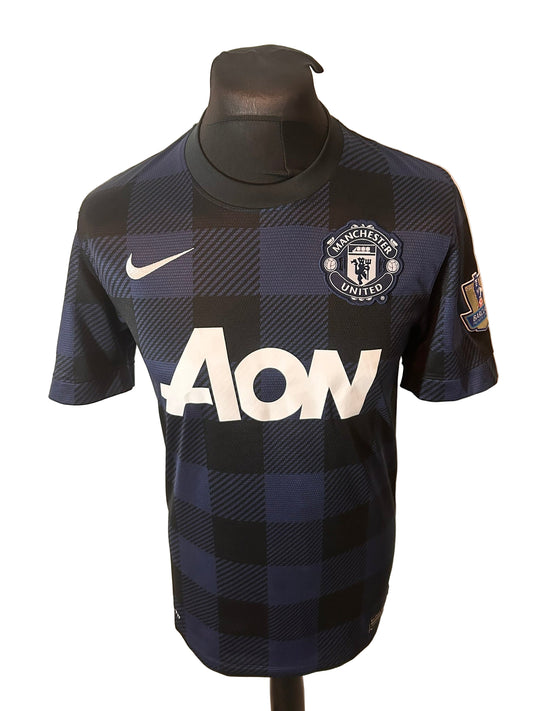 Manchester United 2013-14 away football shirt, Nike, small, navy, Robin Van Persie, front