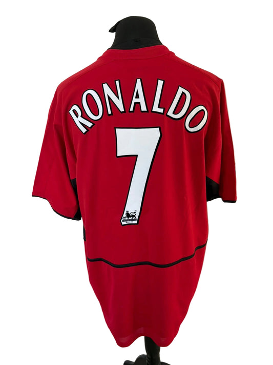 Manchester United 2002-04 home football shirt, red, Extra Large, XL, Nike, Cristiano Ronaldo, back
