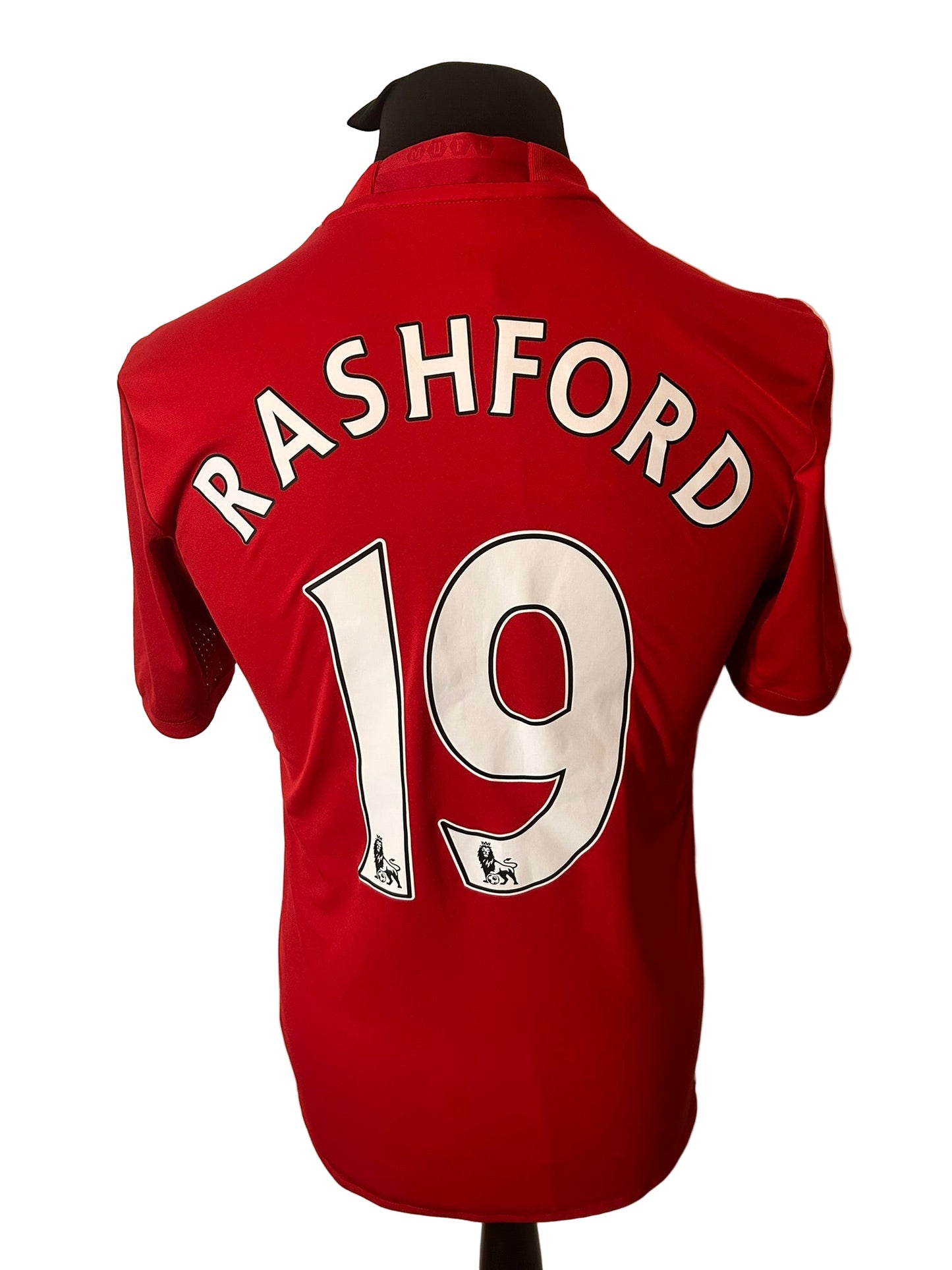 Manchester United 2016-17 home football shirt, adidas, small, white, Marcus Rashford, back