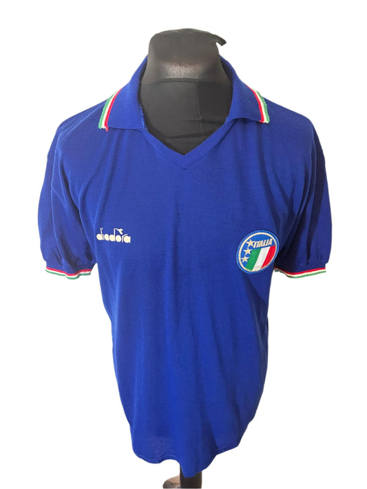 Italy 1986-91 Home Football Shirt Extra Large XL Diadora