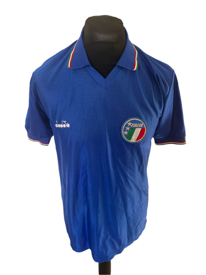 Italy 1986-91 Home Football Shirt Medium Diadora
