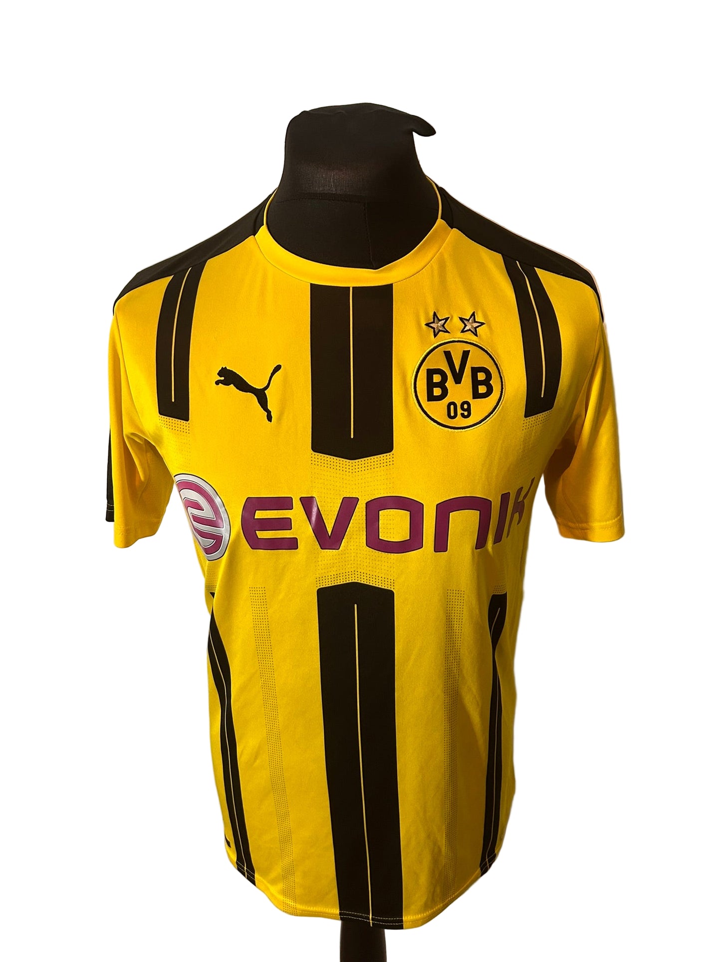 Borussia Dortmund 2016-17 home football shirt, Puma, medium, yellow and black, front