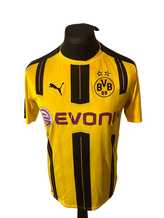 Borussia Dortmund 2016-17 home football shirt, Puma, medium, yellow and black, front