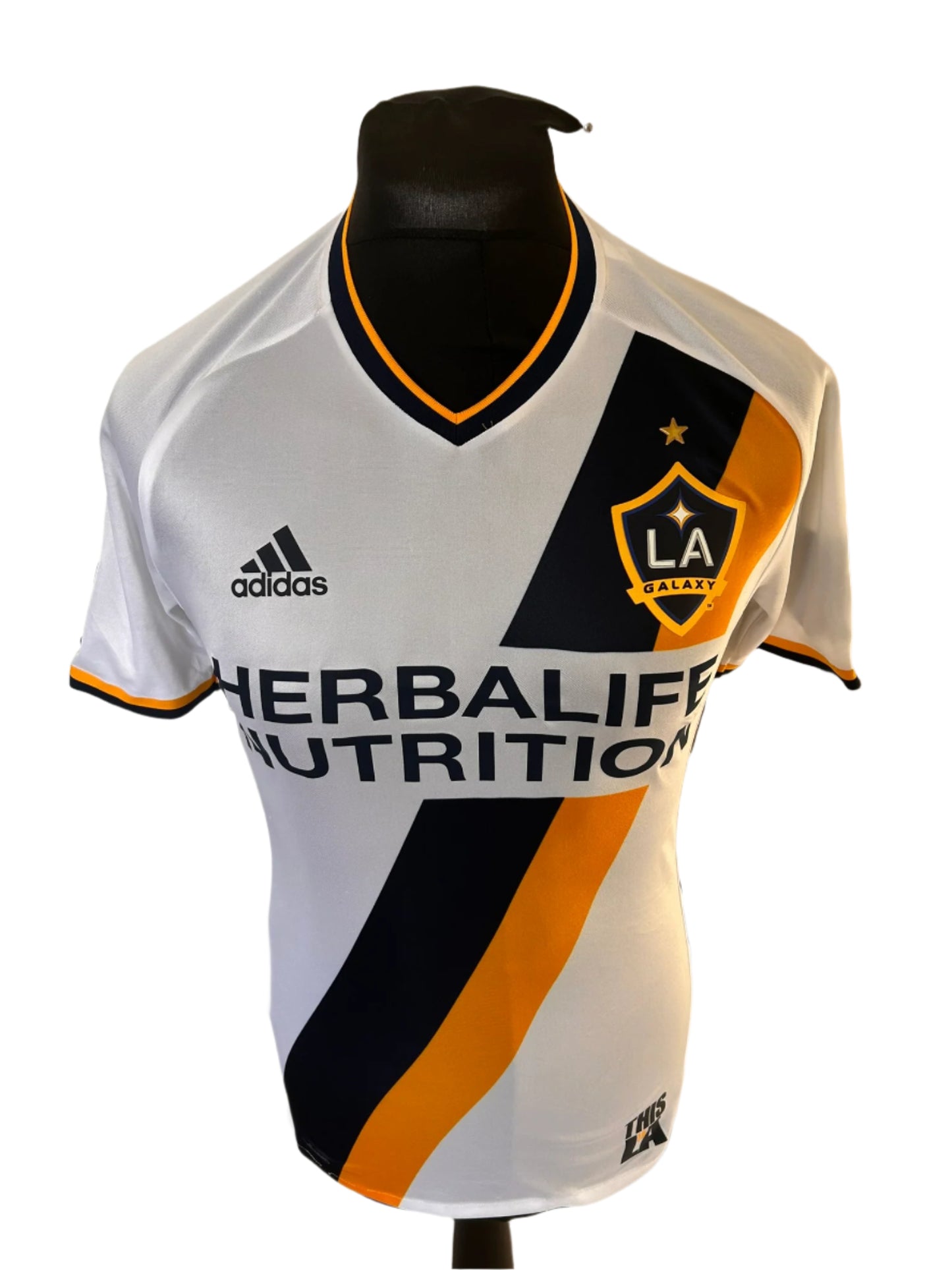 LA Galaxy 2016-17 Home Football Shirt PLAYER ISSUE Small Adidas