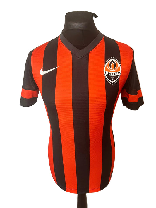 Shakhtar Donetsk 2013-15 home football shirt, orange and black, small, Nike, front