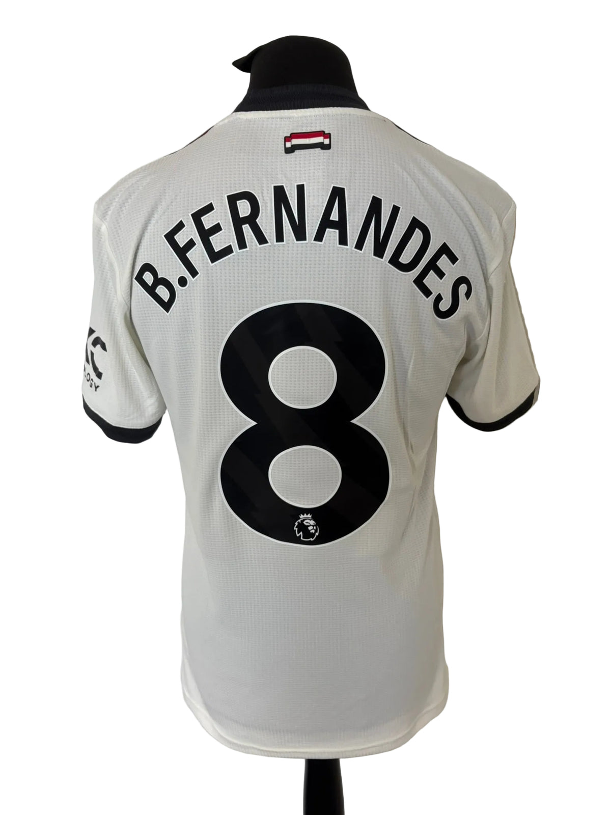 Manchester United 2024-25 third football shirt, white, medium, Adidas, Bruno Fernandes, back