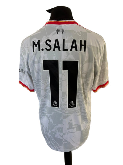 Liverpool 2024-25 third football shirt, white, medium, Nike, Mohamed Salah, back